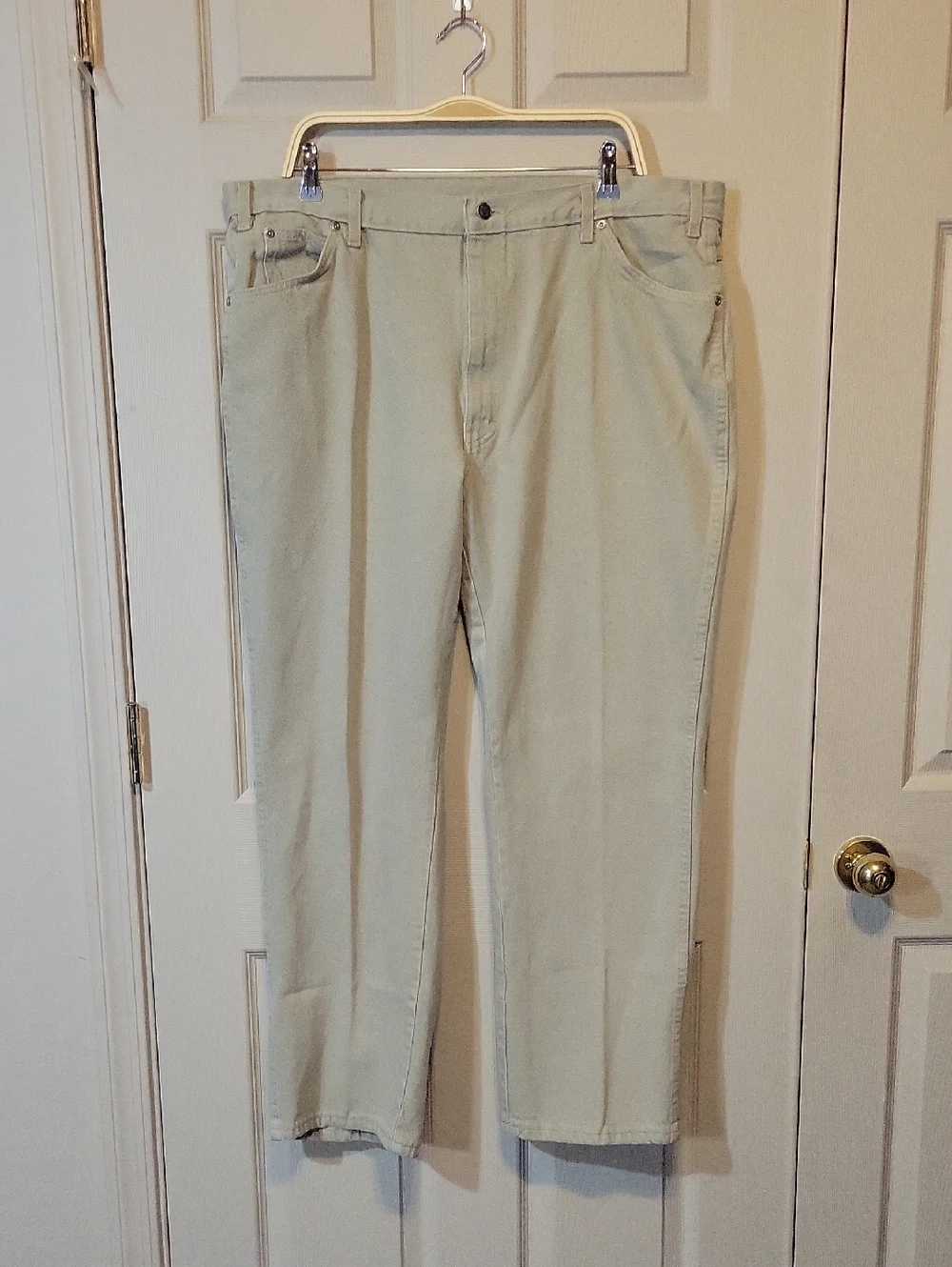 Dickies Beige/Tan Work Pants with Logo Patch